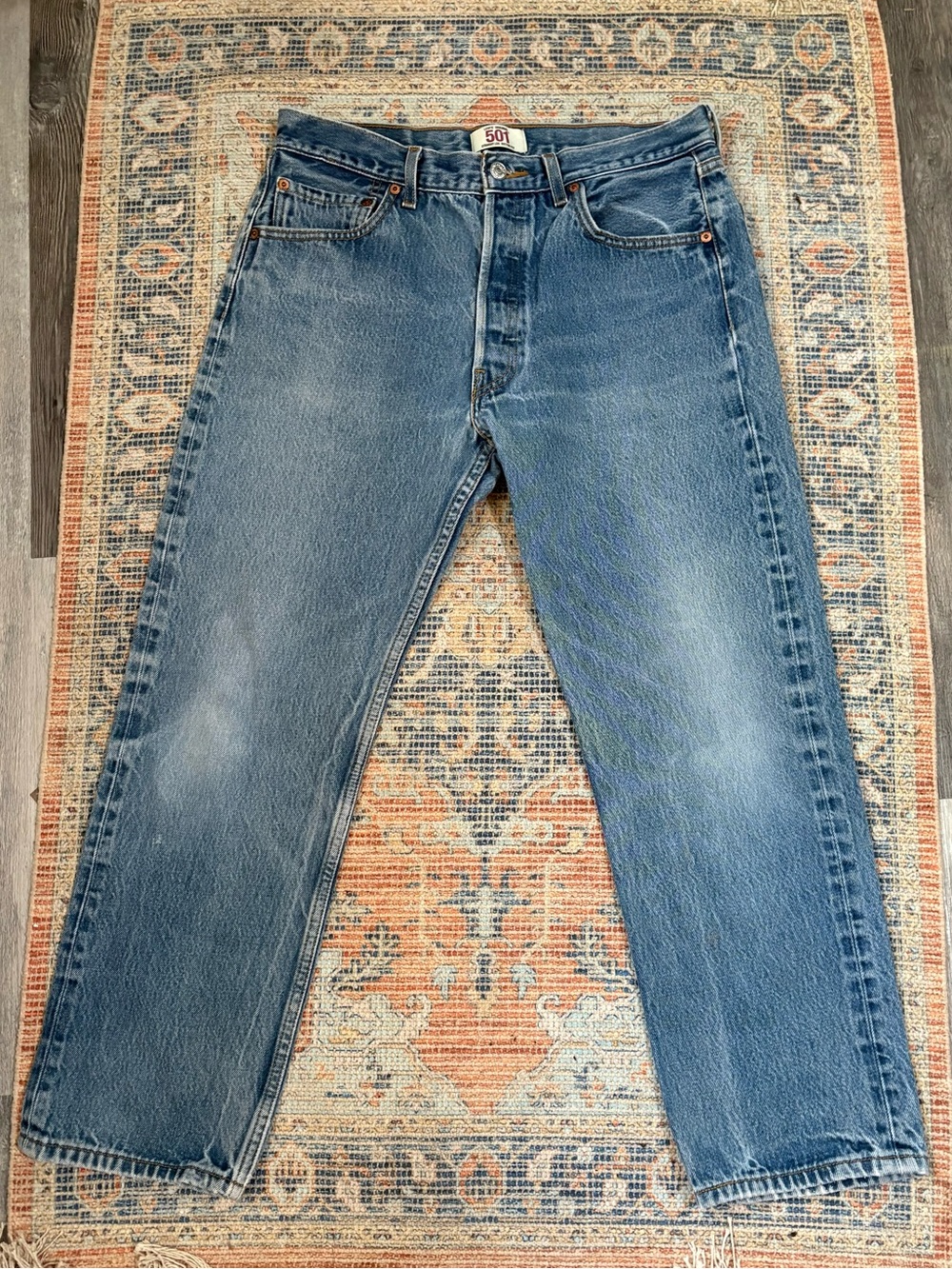 Levi's Straight Leg Jeans in Medium Blue Denim